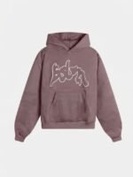 outlined hoodie taupe