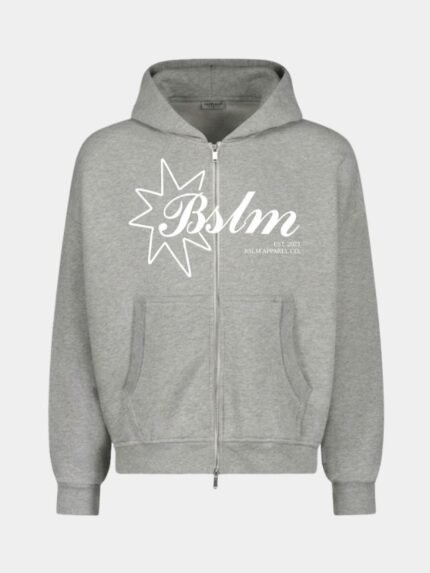 bslm vitage grey zip hoodie for men